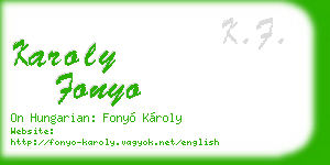 karoly fonyo business card