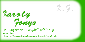 karoly fonyo business card